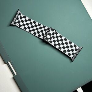 Checkered Black and White Apple Watch Band